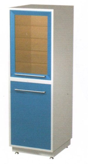 AR-E12 Шкаф для моделей, дверь стекл. и металл., 5 стекл. полок, 3 металл. полки