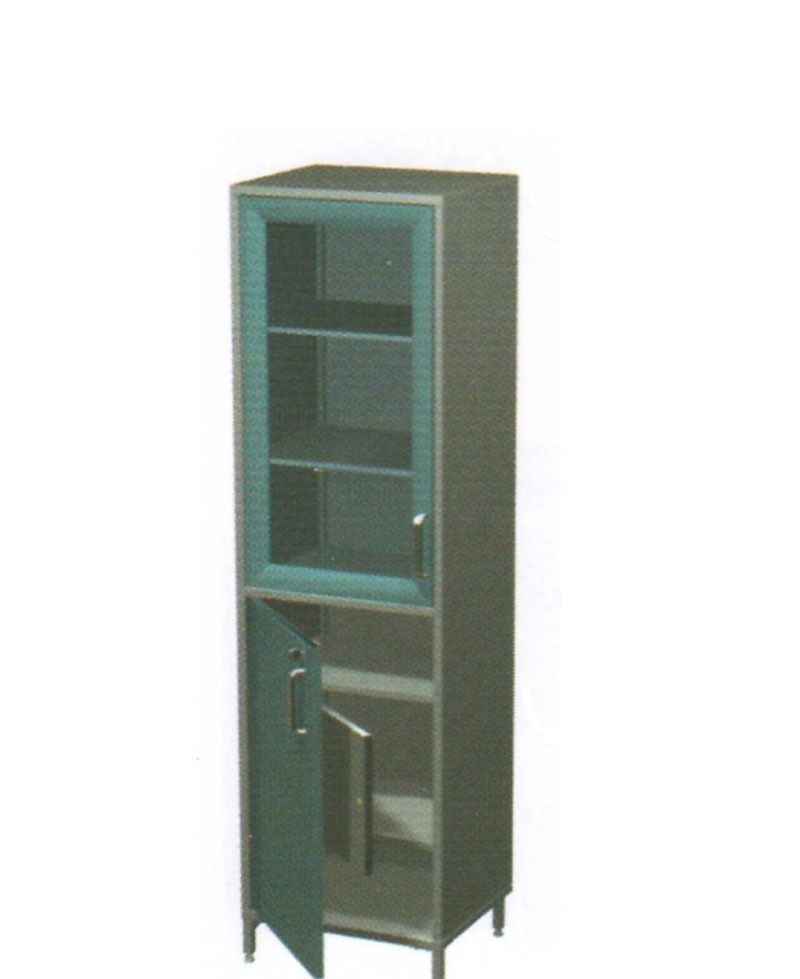 AR-X81А Шкаф со стекл. дверью, с металл. дверью с замком, с сейфом, с двумя металл. полками